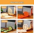 Large Crinkle Cutter, Stainless Steel Wavy Cutter with Non-Slip Handle, French Fry Cutter, Crinkle Potato Slicer, Chopping Tools for Potatoes Carrot Fruit Vegetable (A Set: 1 Pcs)