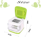 Garlic Press,Double cutting Crusher, Cutter, Mincer, and Storage Container (Green).