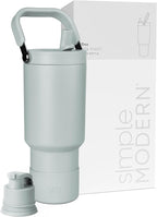 Simple Modern Trek Pivot | 30oz Flip Straw Tumbler with Handle | Water Bottle & Boot | Interchangeable Straw & Chug Lids | Insulated Stainless Steel Jug | Gym Sports Outdoors | Sea Glass Sage