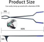 40” Heavy Duty Fire Tongs Set Firewood Grabber with Scissor Shape Serrated, Large Fire Pit Tool Outdoor/Indoor Bonfire Campfire Fireplace Tongs, A Pair of Gloves