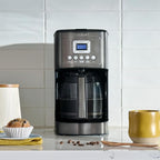 Cuisinart 14-Cup Coffee Maker, Programmable PerfecTemp Glass Carafe Coffee Machine with 1-4 Cup Setting, Brew Strength Control and Brew Pause, Stainless Steel, DCC-3200BKSNAS, Black