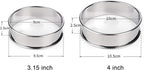 HLMOptimo English Muffin Rings, Stainless Steel Crumpet Rings, 6 Pcs Nonstick Metal Round Ring Molds with Silicone Oil Brush (4 inch 12 pcs)