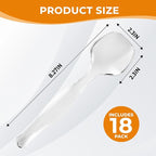 18 Count Disposable Clear Plastic Serving Spoons for Buffet, Large Serving Spoons Heavy Duty Disposable Serving Utensils for Catering Wedding Holiday Party Events (Clear, 18pcs spoons)
