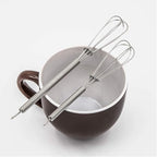 4 Pack Mini Wire Kitchen Whisks Small Egg Whisk Gravy Sauce Mini Whisk Silver-Each of 2PCS 5 Inches and 7 Inches