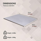 Stainless Steel Cutting Board for Kitchen - 304 Stainless Steel Chopping Boards for Baking, Double-Sided Use for Raw & Cooked Food - Ideal for Homemade Pasta, Pizza & Bread Making (15.7×27.5×0.06")