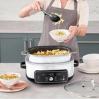 New 2025 Ninja Foodi Possible Cooker PRO Plus 11-in-1 Multi-Cooker, Slow Cooker, 8.5-Qt Smart Cook System with Thermometer and 1400W High-Heat Searing Base, White