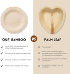 Bambu Pack of 25-9 Inch Disposable Bamboo Plates Fancy, Biodegradable Eco Friendly Products, Bamboo Disposable Plates for Party, Weddings, and Events, Great For Any Occasion, Compostable Plates