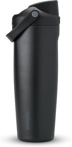 Owala FreeSip Sway Insulated Stainless Steel Water Bottle with Two-Way Spout, Built-In Straw and Bucket Handle, Made for Travel, School, and Sports, 30oz, BPA Free, Leak Proof, Very, Very Dark