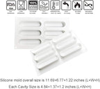 OCPO KITCHEN Eclair Silicone Mold for Baking Mousse Cake, French Dessert, Pastry, Chocolate, Ice Cream, Cake Decoration Mold, 3D Concave Eclair Shape (6-Cavity)