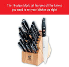 ZWILLING Twin Signature 19-Piece German Knife Set with Block, Made in Company-Owned German Factory with Special Formula Steel perfected for almost 300 Years