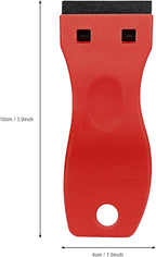 EHDIS 1.5" Plastic Razor Scraper Tool with 10pcs Double Edged Blades for Adhesive Remover,Removing Labels Stickers Decals Taping on Glass Windows (Red)