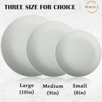 Wrova Wheat Straw Plates - 9 Inch Unbreakable Dinner Plates Set of 8 - Dishwasher & Microwave Safe Plastic Plates Reusable for kitchen and camping (light grey)