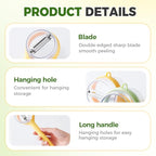 3 in 1 Peeler with Container, 2025 New Stainless Steel Peelers with Container with Handle Fruit Knife, Multifunctional Vegetable Peelers for Home Kitchen (Yellow)