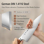 HEZHEN Knife Set,5 Piece Kitchen Chef Knife Set, German High Carbon Stainless Steel Ultra Sharp Chef Santoku Slicing Utility Paring Knives Sets, Ergonomic Full Tang Handle Cooking Cutlery Set Gift