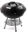 Cuisinart 14" Portable Charcoal Grill, Tabletop Outdoor Small Grill with Locking Lid and Dual Vents, Chrome Plated Travel Size BBQ Perfect for Camping, Tailgates, Cookouts, Black