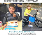 Bento-Box insulated Lunch Bag and Ice Pack Set. Lunch Boxes Snack Containers Kids Boys Girls Adults. 6 Compartments, Leakproof Portion Boxes Insulated Bags for School Lunches, BPA Free (Blue + Navy)