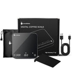 Rechargeable Mini Coffee Scale with Timer, 2kg/0.1g Precision Espresso Scale, Portable Digital Coffee Scale w/ 4 Modes for Espresso and Pour-Over Coffee (Black)