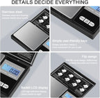 Diyife Pocket Balance 500g/0.01g [New Panel], Precision Mini Kitchen Balance, Portable Digital Balance with LCD Display and Tare Function, Multifunction Used for Jewelry, Coffee (Including Batteries)