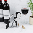 KAYCROWN Stainless Steel Wine Bottle Opener, Vertical Lever Corkscrew with Built-in Foil Cutter Design, Manual Handheld Corkscrew with Ergonomic Lever Pump