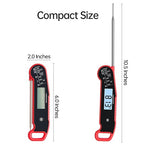 Lonicera Digital Meat Thermometer for Food Cooking. Instant Read Within 1 Sec and ±0.9℉Accuracy with Thermocouple Sensor. IP67 Waterproof, Auto-Rotating Display, Auto Wake up (Red)