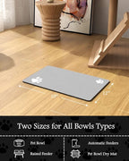 Pet Feeding Mat-Absorbent Dog Mat for Food and Water Bowl-No Stains Quick Dry Water Dispenser Mat-Dog Accessories Pet Supplies-Bowl for Messy Drinkers（LIGHTGREY,12"x19"