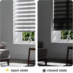 Persilux Zebra Window Blinds, Cordless Room Darkening Roller Blinds (23" W x 72" H, Grey) Roller Blinds Cordless Light Filtering, Light Control for Day and Night…
