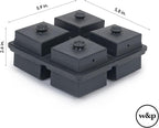 W&P Crystal Ice Tray, Perfect Etched Large Cubes, Slow Melting for Whiskey and Cocktails, Food Grade Premium Silicone, Dishwasher Safe, BPA Free Charcoal