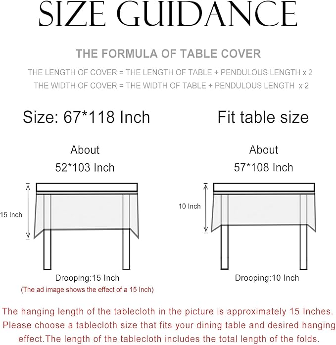 patdrea Designer French Linen Extra Long Tablecloth for Rectangle Table,Vintage Red Floral Tablecloths,Table Cover for Kitchen Dining,Tea Party,Christmas,Thanksgiving,Holiday,67"x118"-Newmari