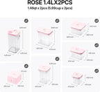 VAKUEN Premium Airtight Food Storage Containers ROSE 8P/SET, 6pcs Container, 1pcs Water Pitcher and Vacuum Sealer. Patented Double Silicone Lining, 100% Leak Proof, BPA-FREE