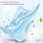 Mulberry Silk Pillow Cases King Size with Hidden Zipper, Ultra Smooth and Soft Breathable Cooling Silk Satin Pillowcase for Hair and Skin, Gifts for Women Men (Sky Blue, 20x36 Inches, 1 Pack)