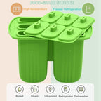 Bangp Popsicle Molds,6 Pieces Popsicles Molds Silicone BPA Free,Homemade Popsicle Maker,Reusable Easy Release Ice Pop Molds for Kids Adults,with 50 Popsicle Sticks and 50 Popsicle Bags(Green)