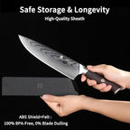 Chef Knife,8inch Damascus knife,67-Layer High Carbon Stainless Steel Kitchen Knife,Professiona Sharp Cutting Knives with Ergonomic G10 Red Black Handle,Gift Box for Home and Kitchen Birthday Gift