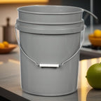 House Naturals 5 Gallon Premium HPDE Plastic Bucket - Made in USA Food Grade Storage Container, BPA Free All Purpose Pail (4, Gray)