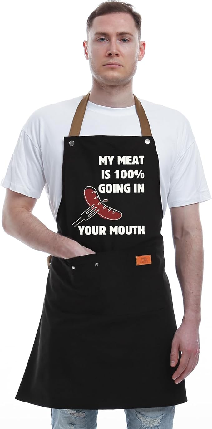 REHAVE Funny Gifts for Men and Women – Naughty Birthday Gifts for Husband, Boyfriend, Fiance, Guy, Him, Friends – Grilling gifts – Unique Birthday Gifts – Men's Cooking BBQ Apron Joke Gifts for Him