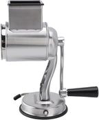 Manual Cheese Grater Stainless Steel Kitchen Hand Crank Grinder with 5 Interchangeable Blades and Handle for Vegetable Nut Potato (Silver)