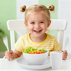 Wheat Straw Dinnerware Sets Service for 4, Unbreakable Kids Plates and Bowls Set 20 PCS, Microwave & Dishwasher Safe Dishes Set for Dinner, Kitchen, Camping, PV, Dorm - White