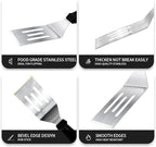 Metal Spatulas for kitchen Use, 2 PCS Professional Serving Spatula with Heat Resistant Handle, 9.8 Inch Stainless Steel Spatula Ideal for Pancakes, Eggs, Griddle Scraper, BBQ or Desserts