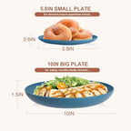 Dinnerware Sets for 8, Wheat Straw Bowls and Plates Set, Microwave and Dishwasher Safe Dish Sets 32 PCS, Unbreakable & Lightweight Camping Plates Cups and Bowls Set for Kitchen - Blue