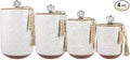 Youngs 21207 Ceramic Canister with Wood Lid and Silicon Seal, Crystal Knob and Blessing Bead Tassel Accent, 4-piece Set