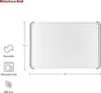 KitchenAid Classic Plastic Cutting Board with Perimeter Trench and Non Slip Edges, Dishwasher Safe, 12 inch x 18 inch, White and Gray