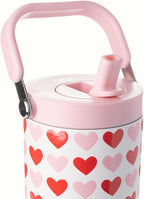 Simple Modern Valentine's Day Trek Pivot | 30oz Flip Straw Tumbler with Handle | Gifts for Her | Water Bottle & Boot | Interchangeable Straw & Chug Lids | Stainless Steel Jug | Hearts on White
