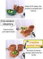 hand-woven round rattan basket storage basket storage box ornaments decorative basket multifunctional picnic food bread basket fruit gift basket key basket. (elephant)