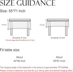 ISAENNE Designer Floral Small Rectangle Tablecloth,French Linen Light Beige Indoor Table Cloth,Fall Wrinkle Resistant Decor Tablecloths for Dining Thanksgiving Kitchen,55"*71"-Flora A