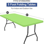 homing Rectangle Table Cloth Cover, Waterproof Polyester Elastic Fitted Tablecloth, Fits for 5 Foot Folding Tables, Washable Table Protector for Picnic, Camping, Outdoor (Lime Green, 30" x 60")