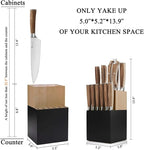 Natura Series 15 PCS Knife Block Set, Ultra Sharp High Carbon Stainless Steel with Wood Handle