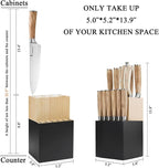 Natura Series 14 PCS Knife Block Set, Ultra Sharp High Carbon Stainless Steel with Wooden Handle