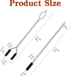 28" Stainless Steel Fire Log Tongs Firewood Grabber and Fire Poker Set,Large Fire Pit Tool Outdoor/Indoor Bonfire Campfire Backyard Deck Camping Log Grabber Safely Moves Firewood