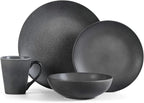 Stone Lain Grao Stoneware 32-Piece Dinnerware Set, Grey