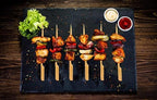 3.5 Inch Bamboo Skewers, 300 PCS Bamboo Paddle Wood Picks, Toothpicks for Appetizers, Cocktail Picks for Drinks, Food Picks, BBQ, Sandwich, Barbecue Snacks.