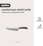 Zyliss Comfort Pro Chef's Knife - Ice Hardened Stainless Steel Kitchen Knife - Tarnish-Free and Rust-Resistant Kitchen Cutlery - Black/Stainless Steel - 8 inches